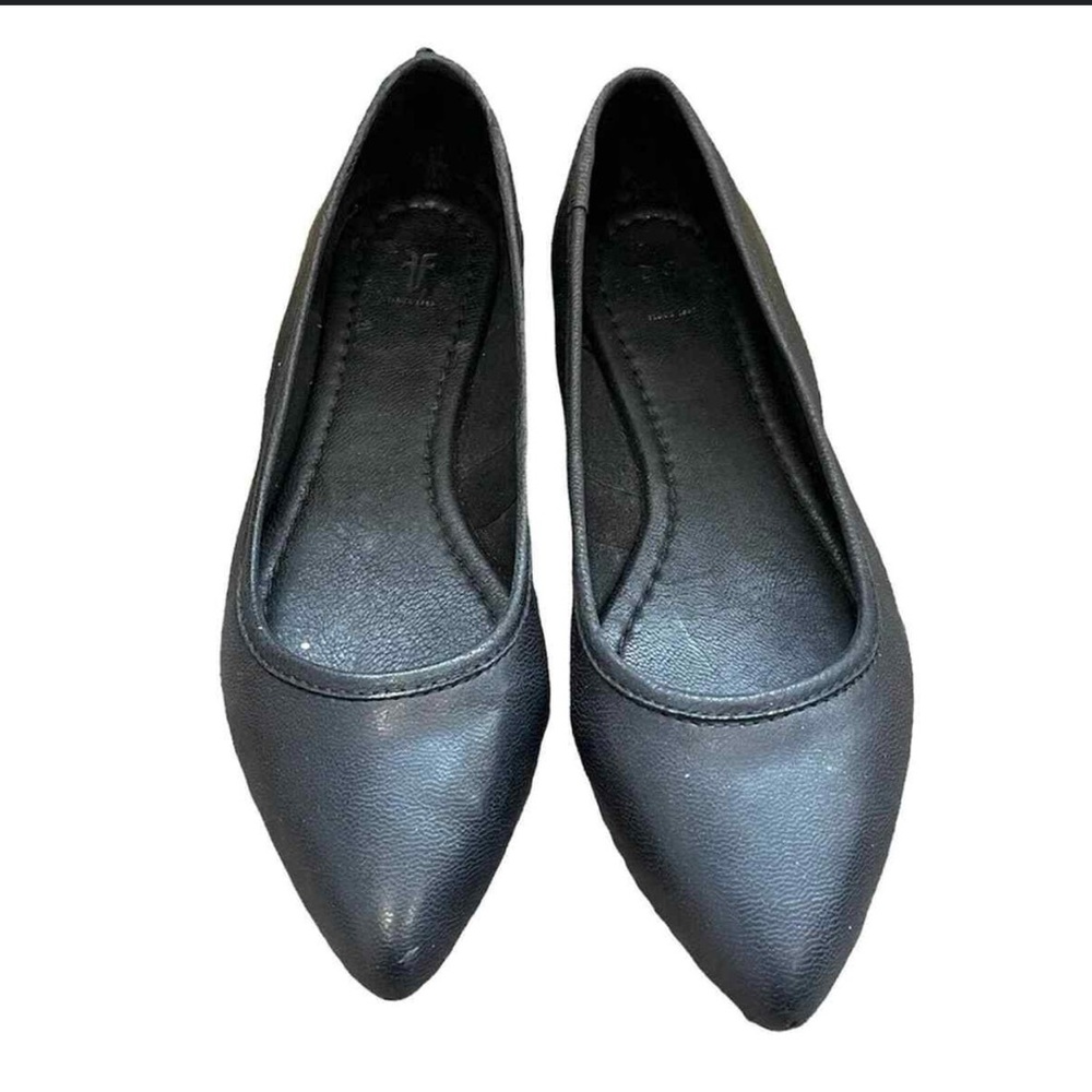 Frye Black Flats with Pointed Toe and Sleek Design